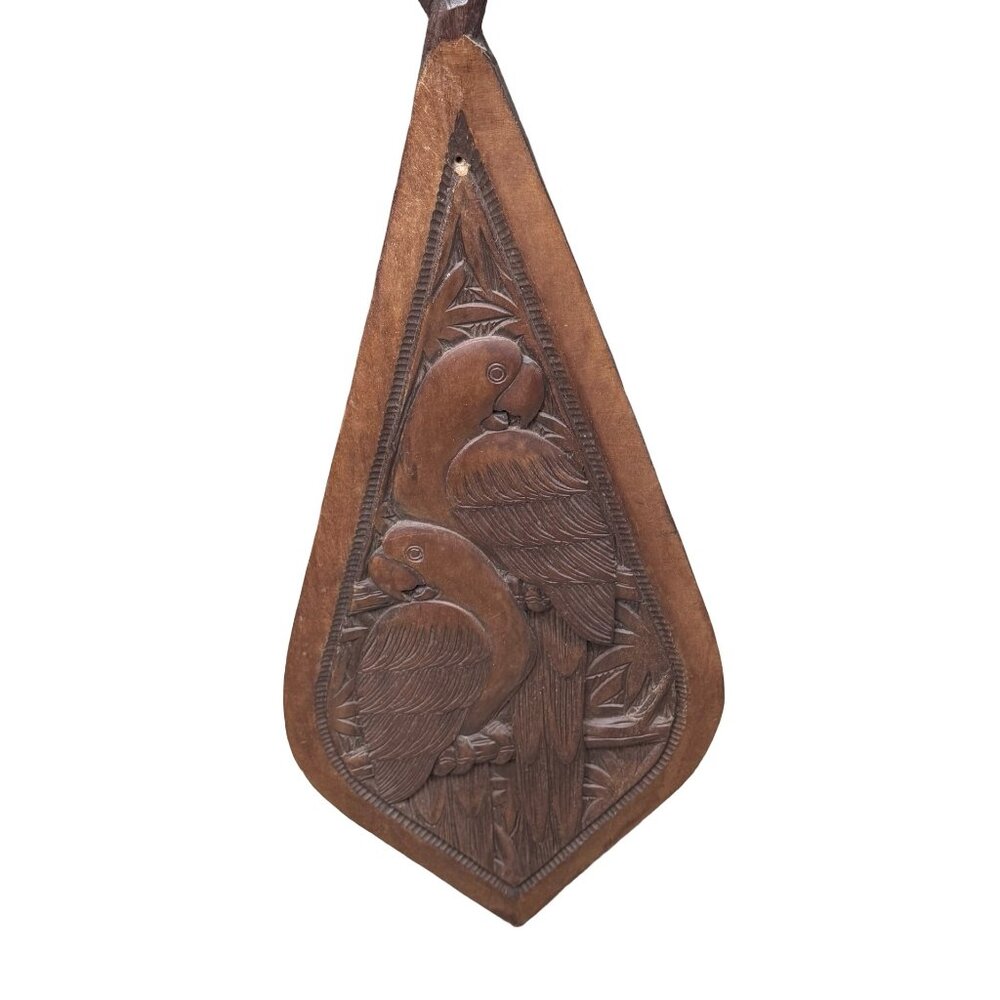 Peru Carved Paddle Parrots Tropical Beach House Nautical Decor Wooden Wall Decor